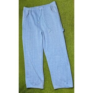 Vintage Y2K Wide Leg Sweat Pants 2XL Carpenter Blue Baggy Fit Made In Russia